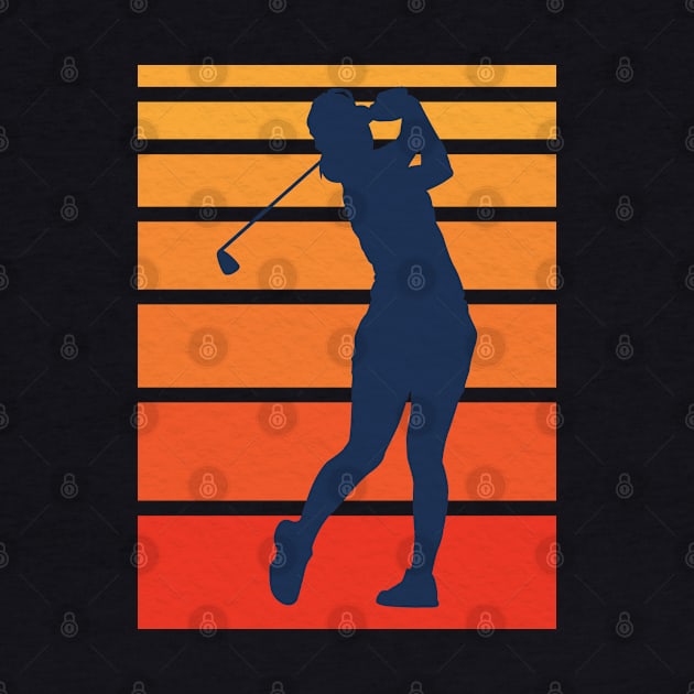 Vintage Women Golf Silhouette by crissbahari